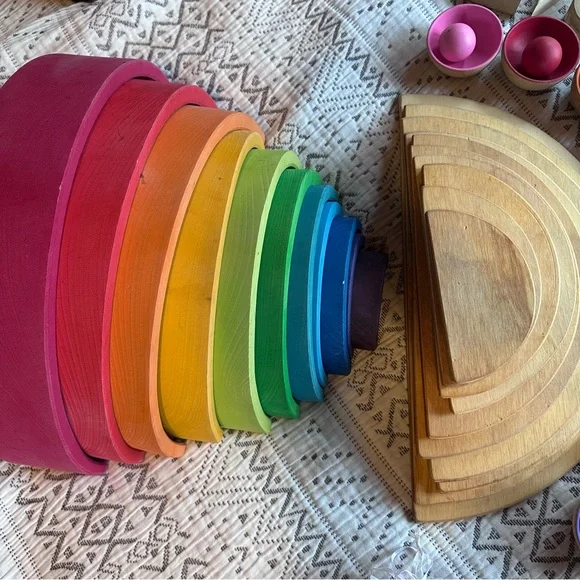Fun Rainbow Wooden Toy Play Lot 🌈 - Picture 11 of 13